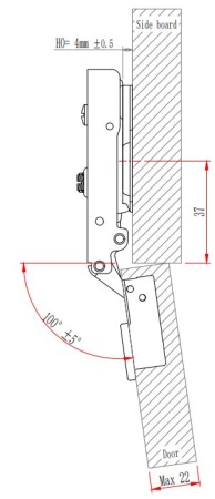 Петля без амортизатора EVA Advance, накладная, (90/105), 48мм фото