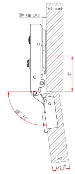 Петля без амортизатора EVA Advance, накладная, (90/105), 48мм фото