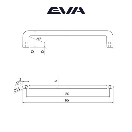 Ручка-скоба EVA SLIM / 160мм белый матовый WTmatt фото