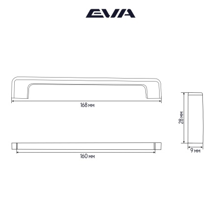 Ручка-скоба EVA GROOVE / 160мм (L=168мм) алюминий матовый SC фото
