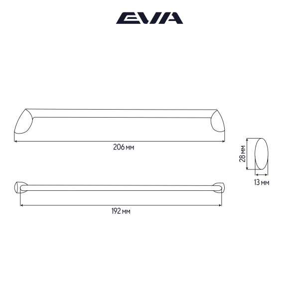 Ручка-скоба EVA ART / 192мм хром PC фото